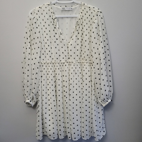 Zara Black and White Polka Dot Dress - Picture 3 of 10